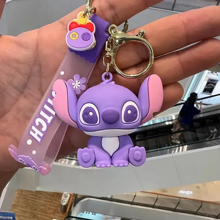 Stitch & Angel Charm – Cute Silicone Keychain