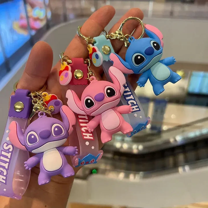 Stitch & Angel Charm – Cute Silicone Keychain