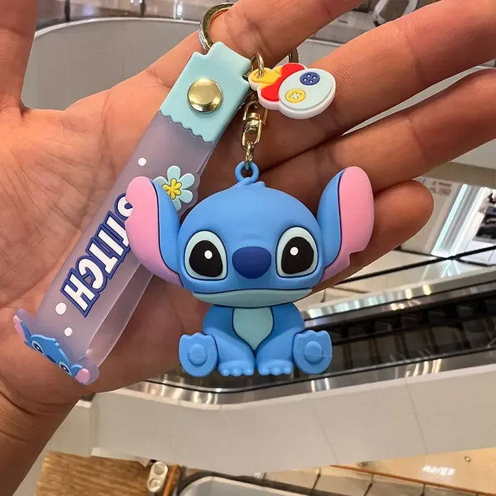 Stitch & Angel Charm – Cute Silicone Keychain