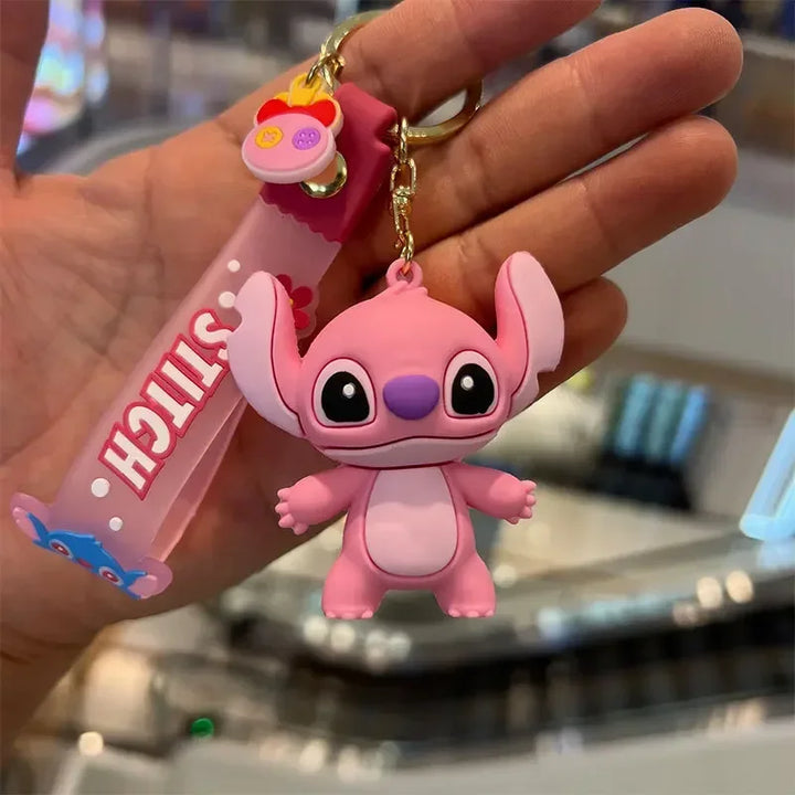 Stitch & Angel Charm – Cute Silicone Keychain