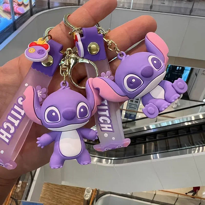 Stitch & Angel Charm – Cute Silicone Keychain