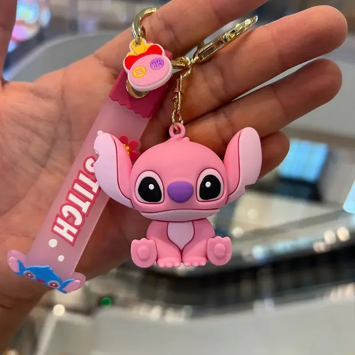 Stitch & Angel Charm – Cute Silicone Keychain