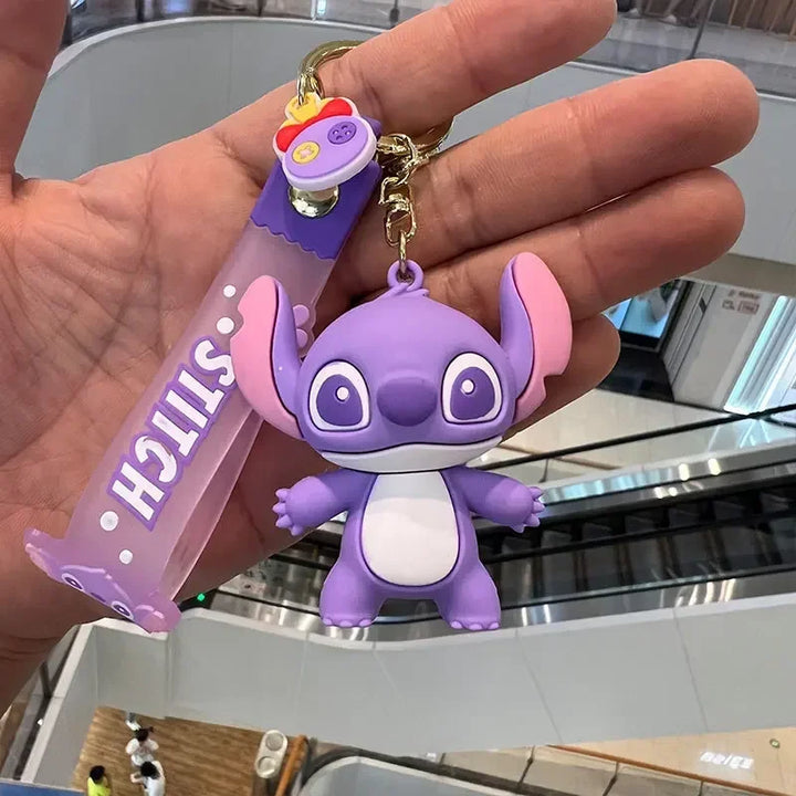 Stitch & Angel Charm – Cute Silicone Keychain